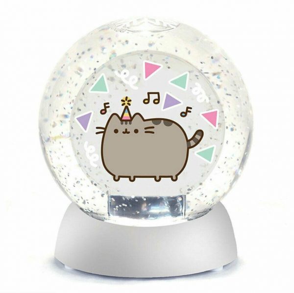 GUND Pusheen Birthday Water Dazzler Ball Globe 10cm LED Light Christmas Ornament - Image 4