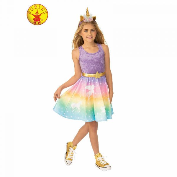 Girls Rainbow Unicorn Costume Child Book Week Animal Kids Au Rubies Fancy Dress - Image 3