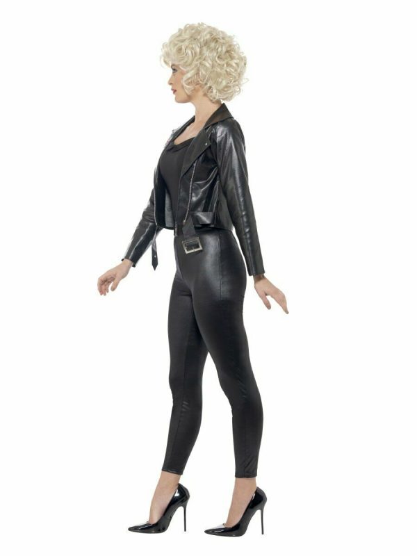 Grease 50s Sandy Final Scene Costume 1950s T-birds Black Jacket Leggings Top S:M - Image 6