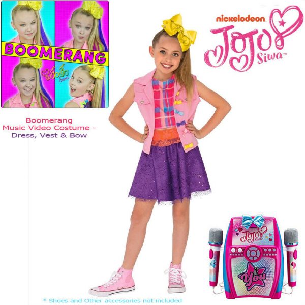 JOJO SIWA COSTUME BOOMERANG DANCE MUSIC VIDEO POP STAR BOW GIRL S:L 8-10Y CHILD - Image 3