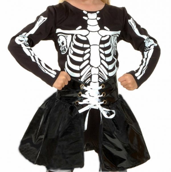 Lil Skeleton Girl Halloween Costume Dress Skirt Pants Skull Bones Child Kid S:L - Image 4