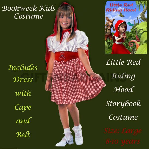 Little Red Riding Hood Costume Book Week Fancy Dress Girls Kids Party Med /Large - Image 4