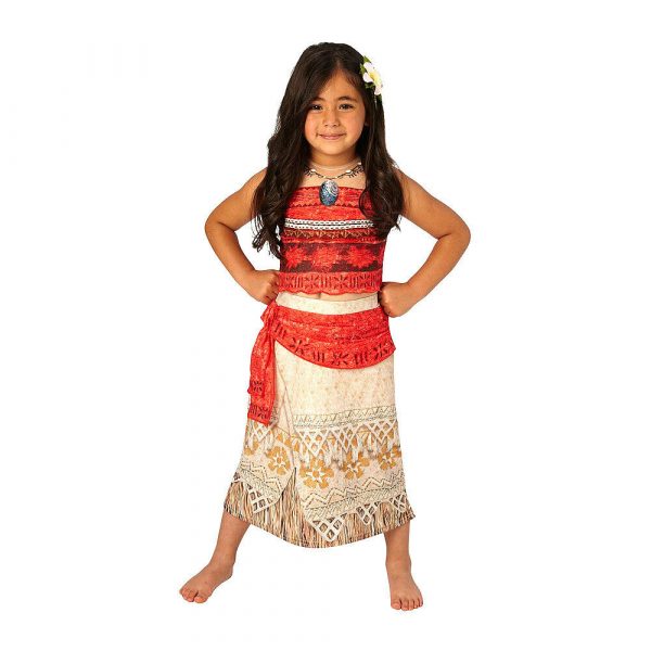 Moana Girls Costume Disney Deluxe Printed Dress Flower Hair Comb Island Licensed - Image 4