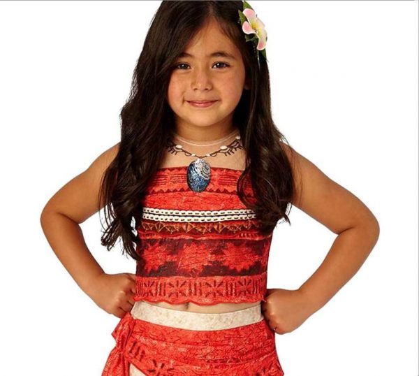 Moana Girls Costume Disney Deluxe Printed Dress Flower Hair Comb Island Licensed - Image 5