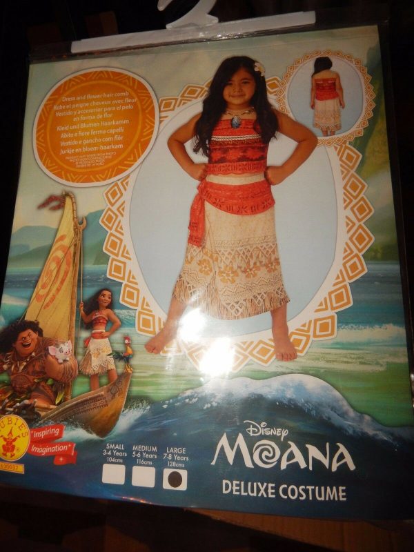 Moana Girls Costume Disney Deluxe Printed Dress Flower Hair Comb Island Licensed - Image 7