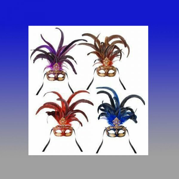 Moulin Rouge Burlesque Venetian Masquerade Eye Face Mask Feather Jewel Mardigras - Image 3