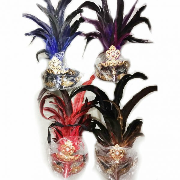 Moulin Rouge Burlesque Venetian Masquerade Eye Face Mask Feather Jewel Mardigras - Image 4