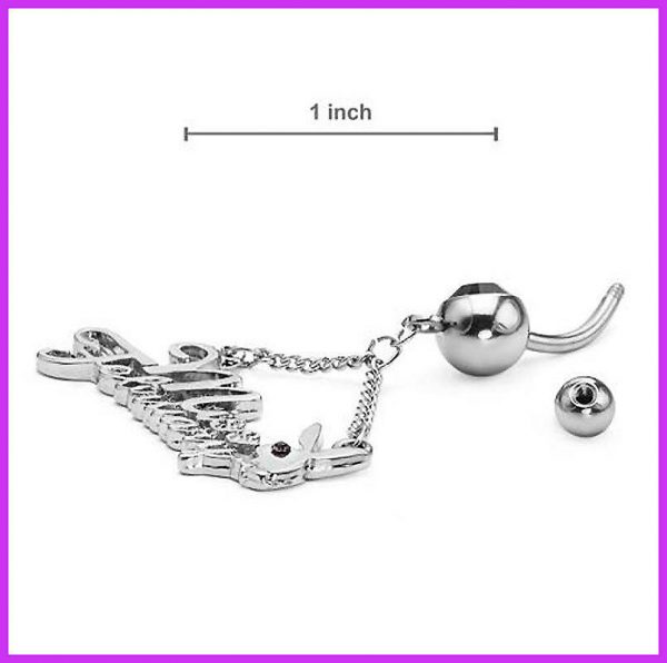 PLAYBOY Miss February Navel Belly Body Ring Piercing Gem Valentine Teen Gift - Image 3