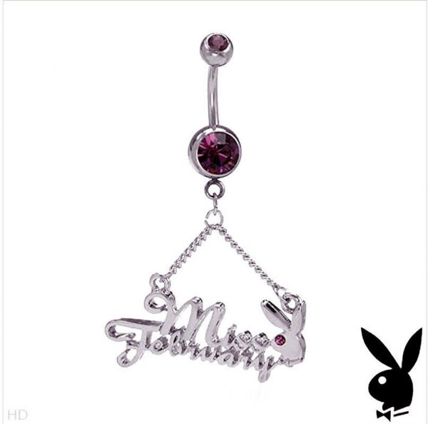 PLAYBOY Miss February Navel Belly Body Ring Piercing Gem Valentine Teen Gift