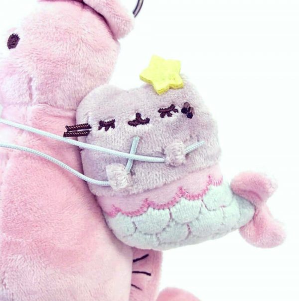 Pusheen Plush Mermaid & Seahorse Deluxe 21cm Keyring bag Clip GUND Xmas Gift - Image 3