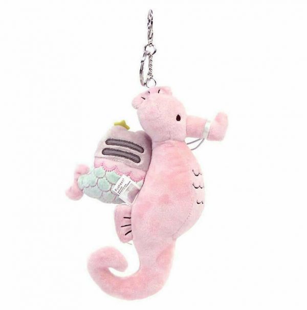 Pusheen Plush Mermaid & Seahorse Deluxe 21cm Keyring bag Clip GUND Xmas Gift - Image 4