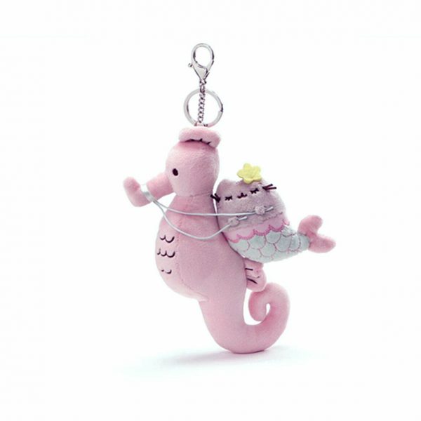 Pusheen Plush Mermaid & Seahorse Deluxe 21cm Keyring bag Clip GUND Xmas Gift