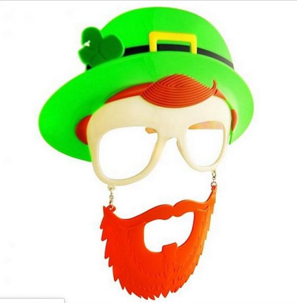 St Patrick SunStache Costume Moustache Glasses Leprechaun Irish Paddy Shamrock - Image 3