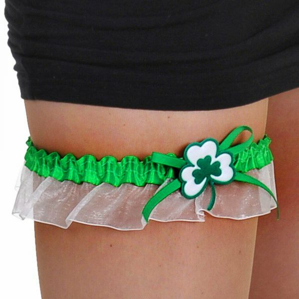 St Patricks Day Womens Shamrock Garter Belt