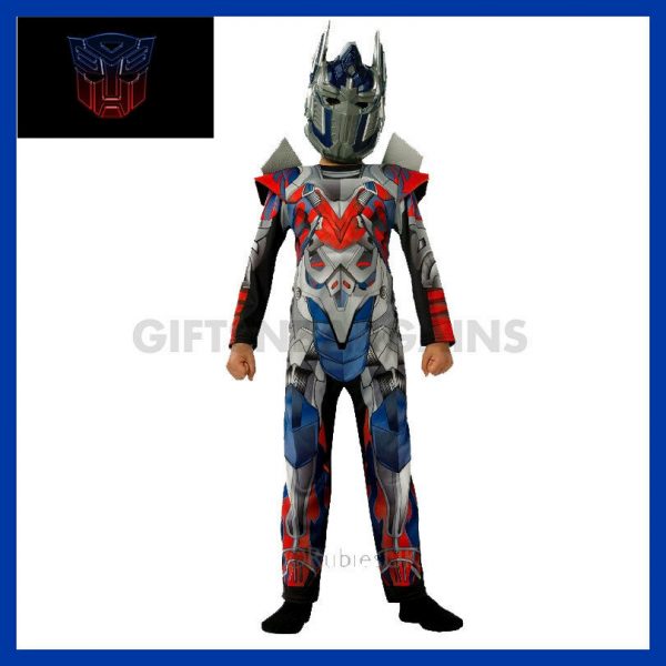 Transformers 4 Optimus Prime Dlx Movie Muscle Costume Boys S; M/L Free Gloves - Image 3