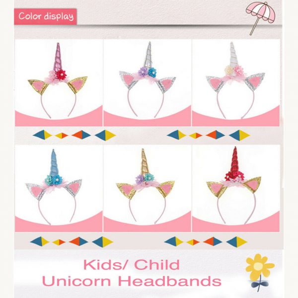 Unicorn Costume Accessory Headband Girls Baby Tiara Child Birthday Fancy Dress