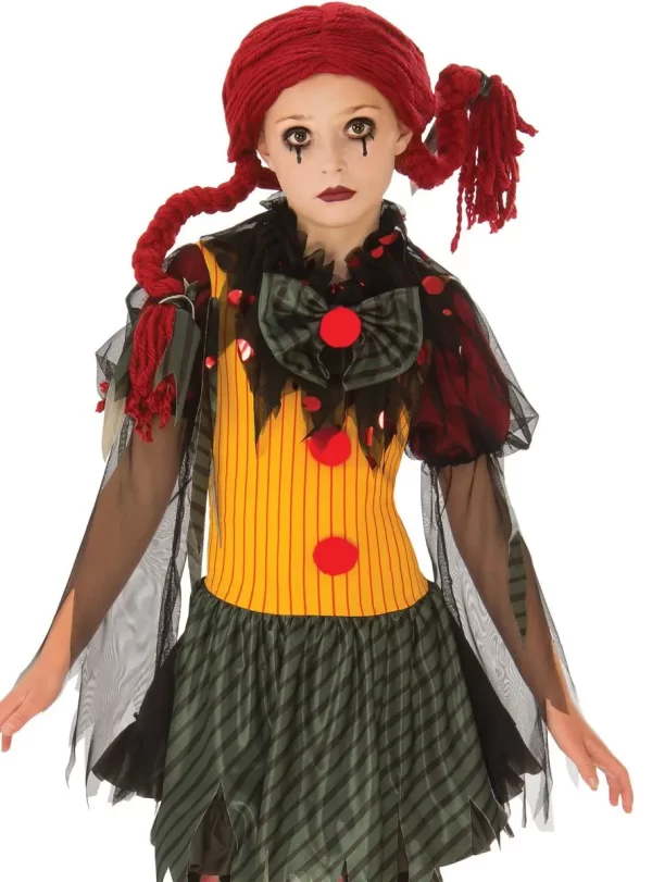 Zombie Girl Creepy Clown Child Halloween Pennywise Style Costume Size: Large for 8-10 Yrs - Image 2