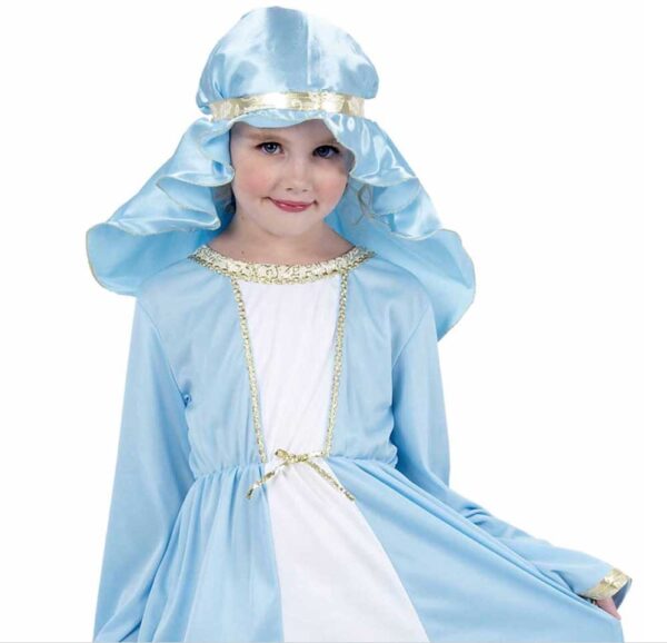 Mary Costume Child Nativity Play Christmas Religious Bible Story Book Week S: S/M - Image 3