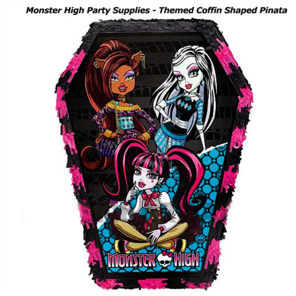 Monster High Pinata Birthday Party Supplies Pinyata Game Halloween Coffin Prop