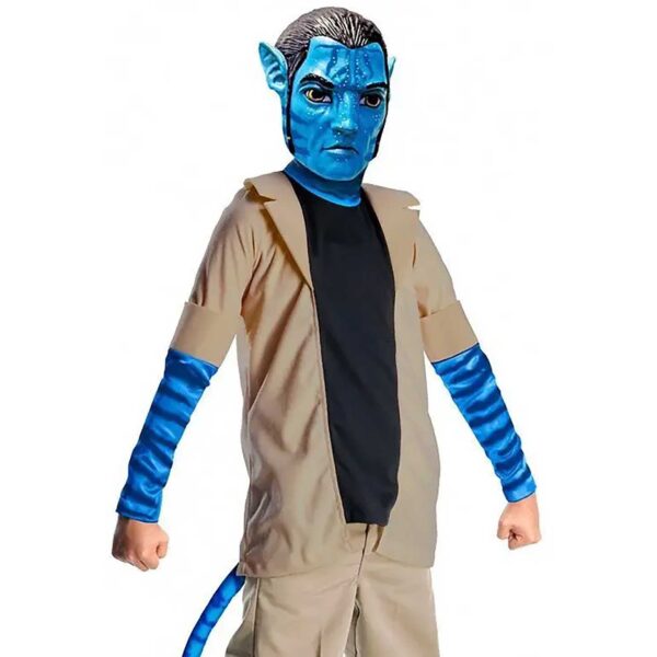 Avatar Deluxe Jake Sully Boys Costume with Mask,Tail Blue Na'vi Fancy Dress - Image 2