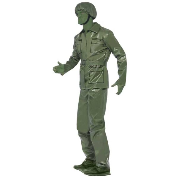 Toy Soldier Men's Adult Costume Green Army Military Uniform Fancy Dress with helmet S: L - Image 3