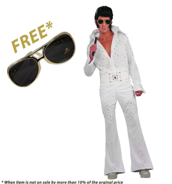 VEGAS SUPERSTAR MENS COSTUME MEDIUM - FREE GLASSES